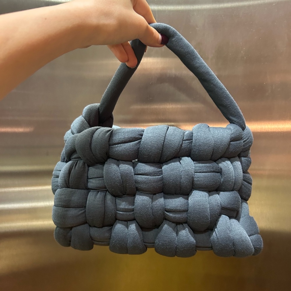 HANDMADE Dark Gray Chunky Cassette Mini Bag (with Single Strap)